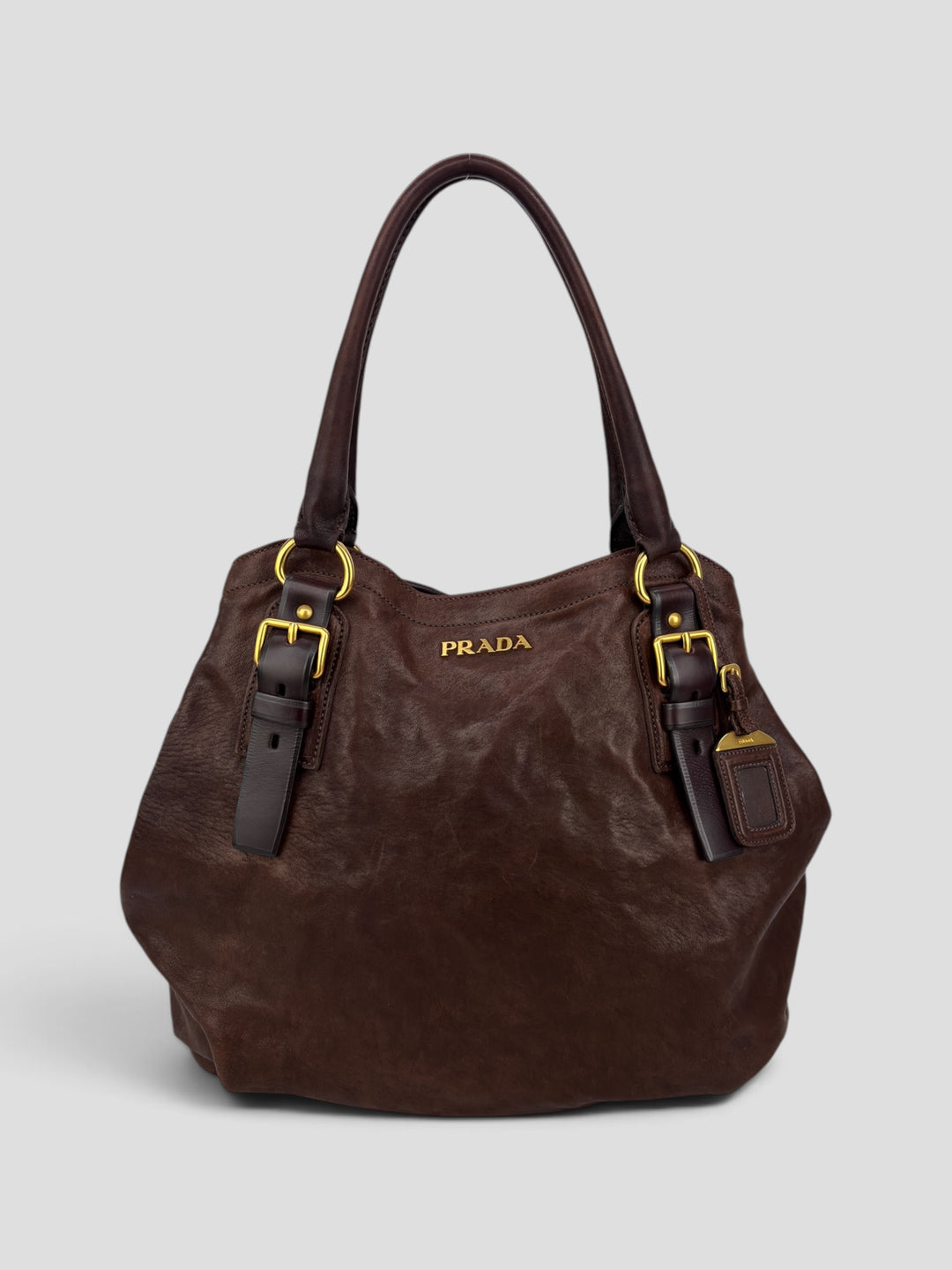 Prada Leather Bucket Shoulder-Bag