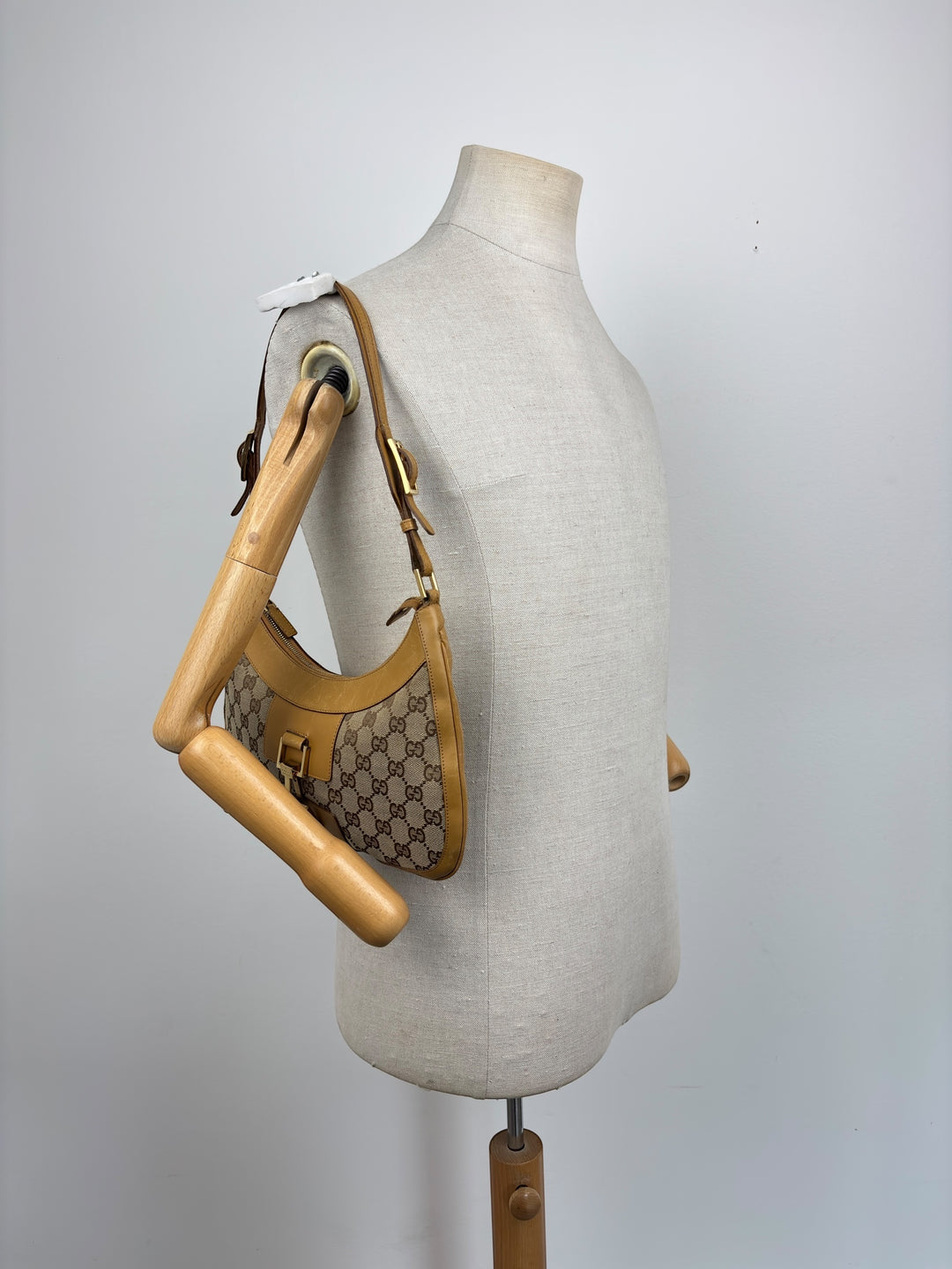 Gucci GG Canvas Leather Hobo Jackie Shoulder-Bag