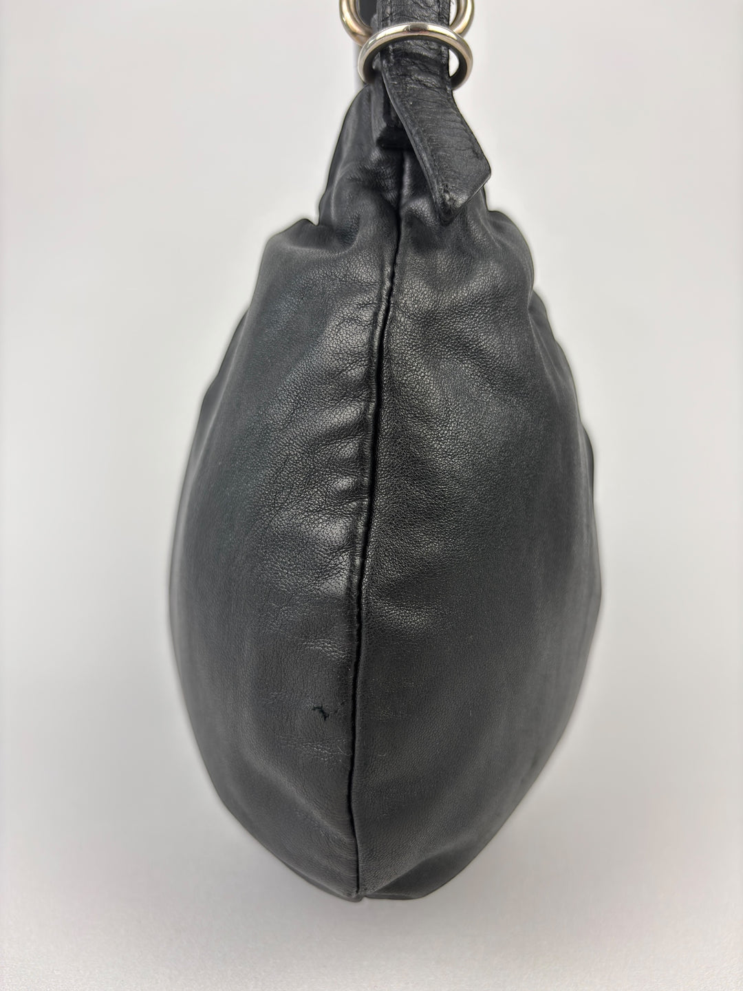 Miu Miu Vitello Archive  Ruched Leather Hobo / Shoulder-Bag (Halfmoon Banana)