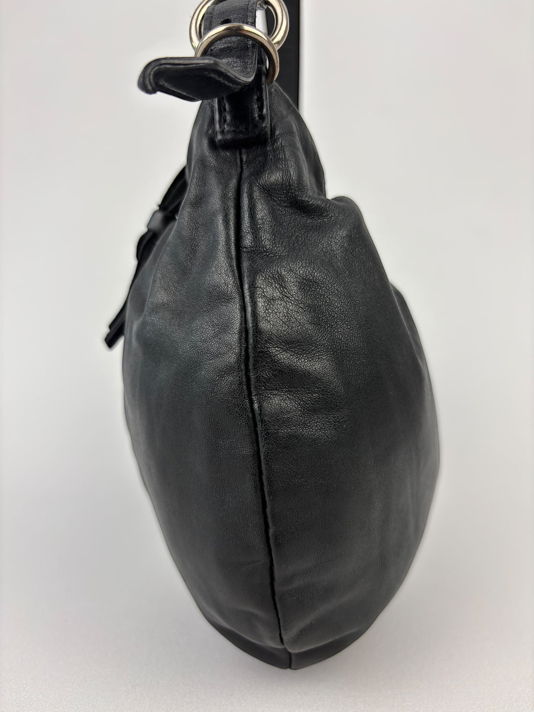 Miu Miu Vitello Archive  Ruched Leather Hobo / Shoulder-Bag (Halfmoon Banana)