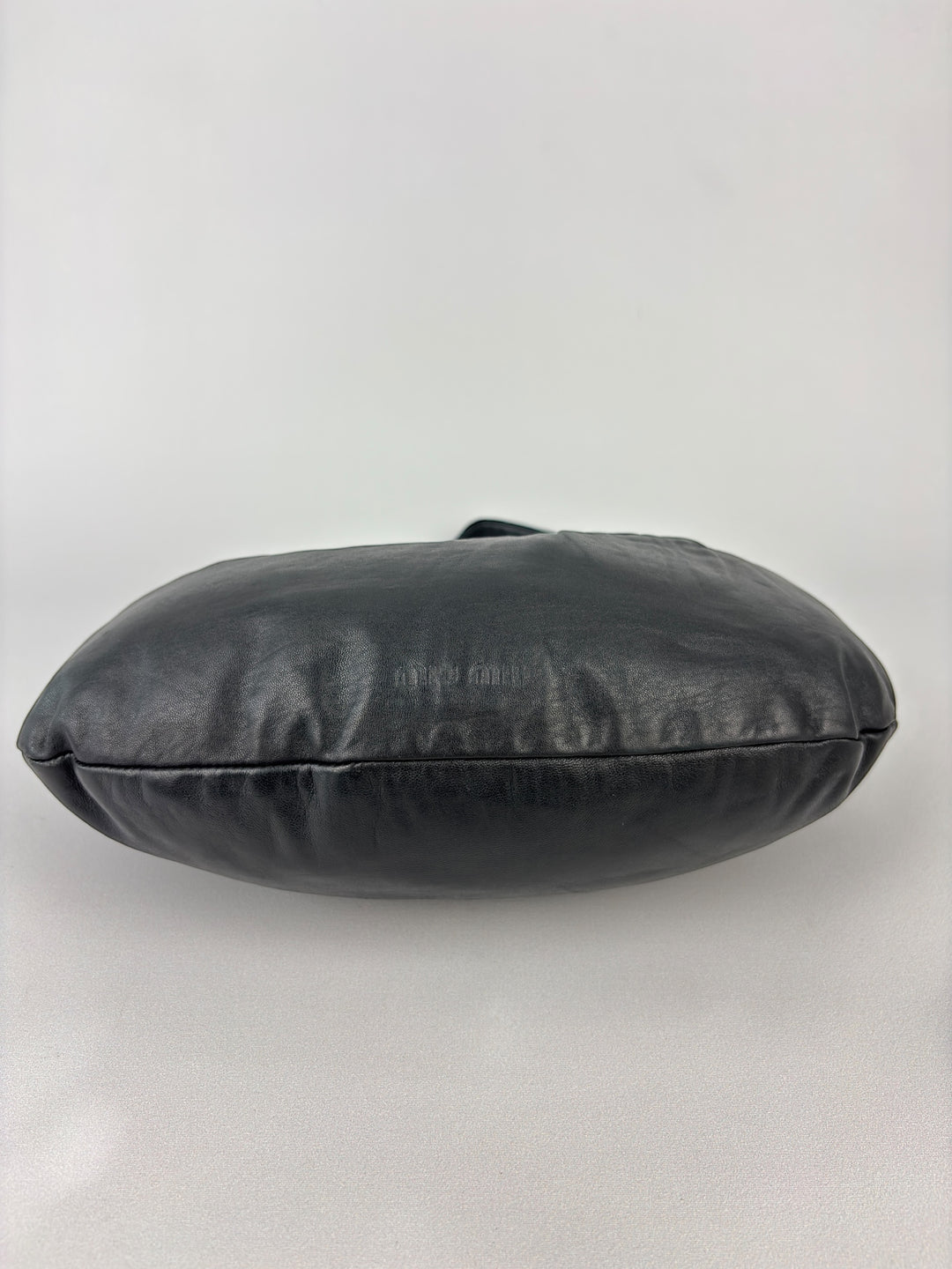 Miu Miu Vitello Archive  Ruched Leather Hobo / Shoulder-Bag (Halfmoon Banana)