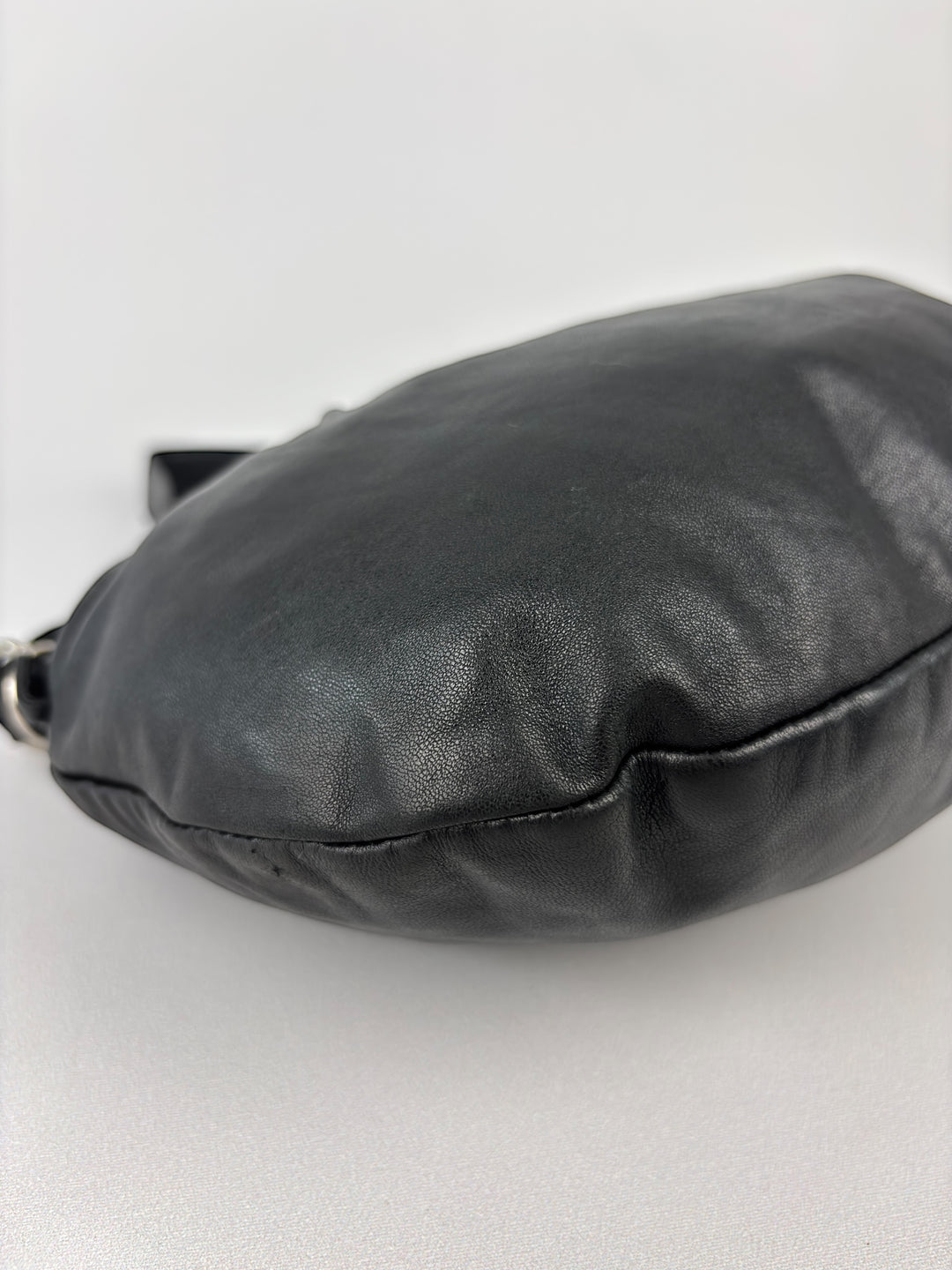 Miu Miu Vitello Archive  Ruched Leather Hobo / Shoulder-Bag (Halfmoon Banana)