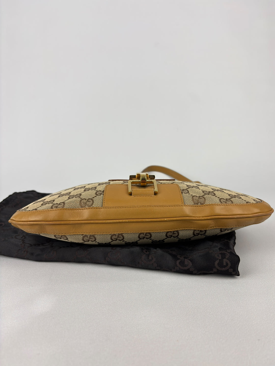 Gucci GG Canvas Leather Hobo Jackie Shoulder-Bag