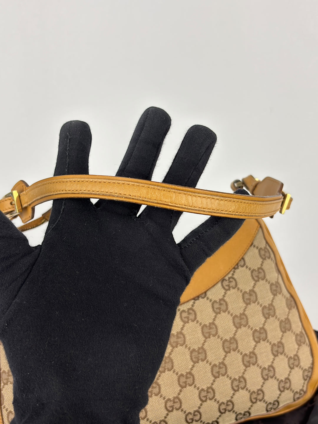 Gucci GG Canvas Leather Hobo Jackie Shoulder-Bag