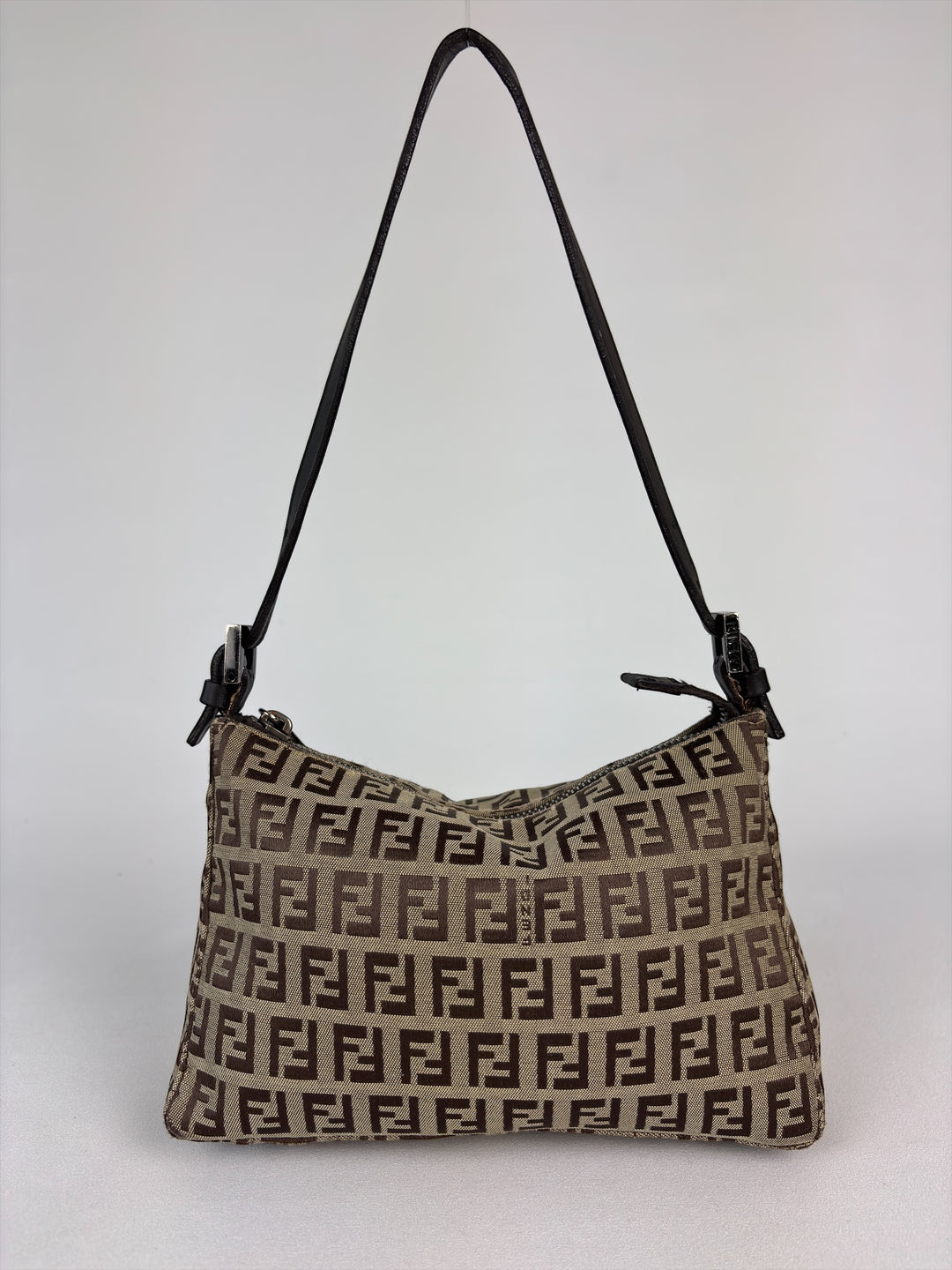 Fendi Zucchino Canvas Pochette Shoulder Bag