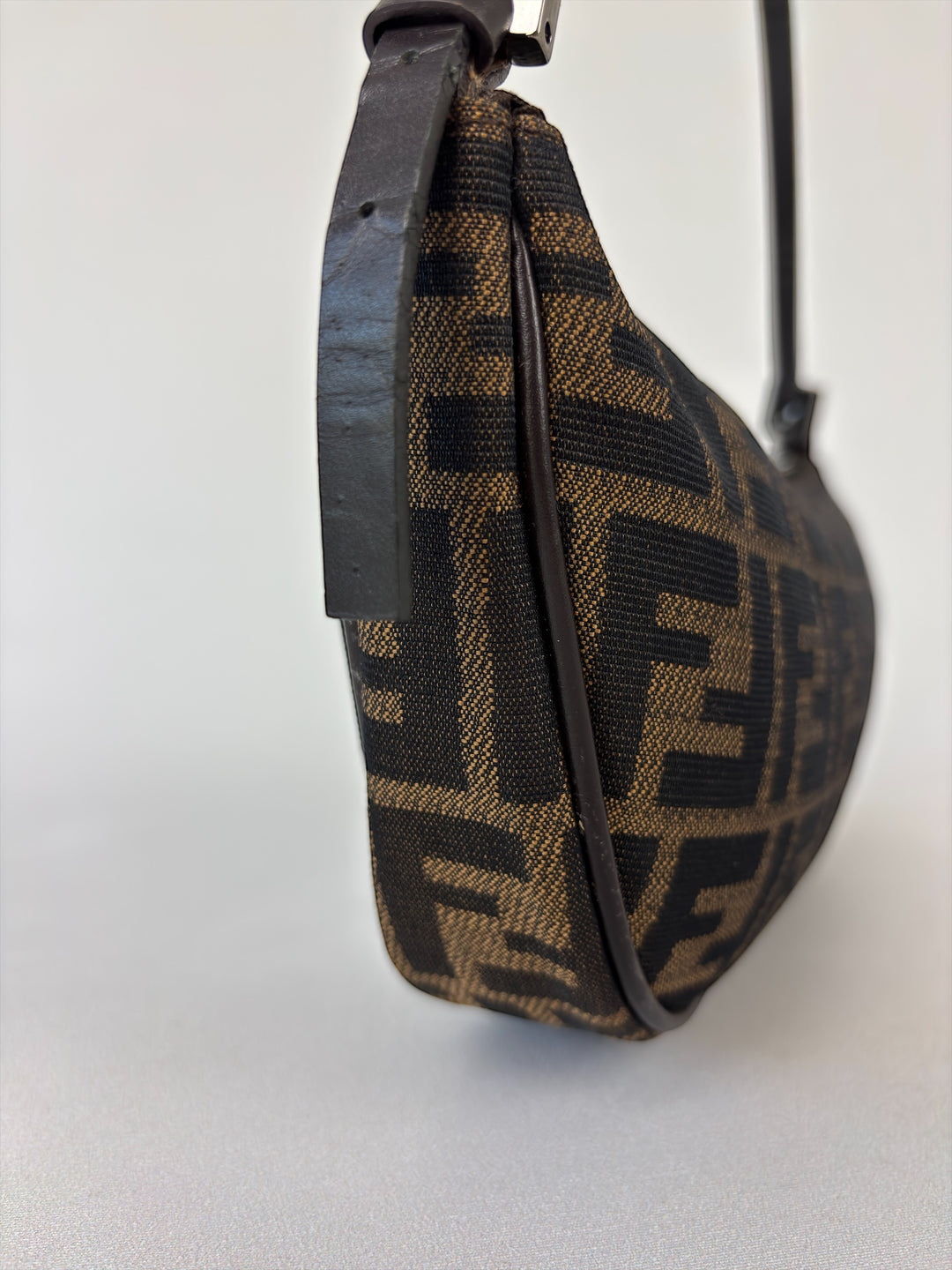 Fendi Zucca Canvas Half Moon Shoulder Bag