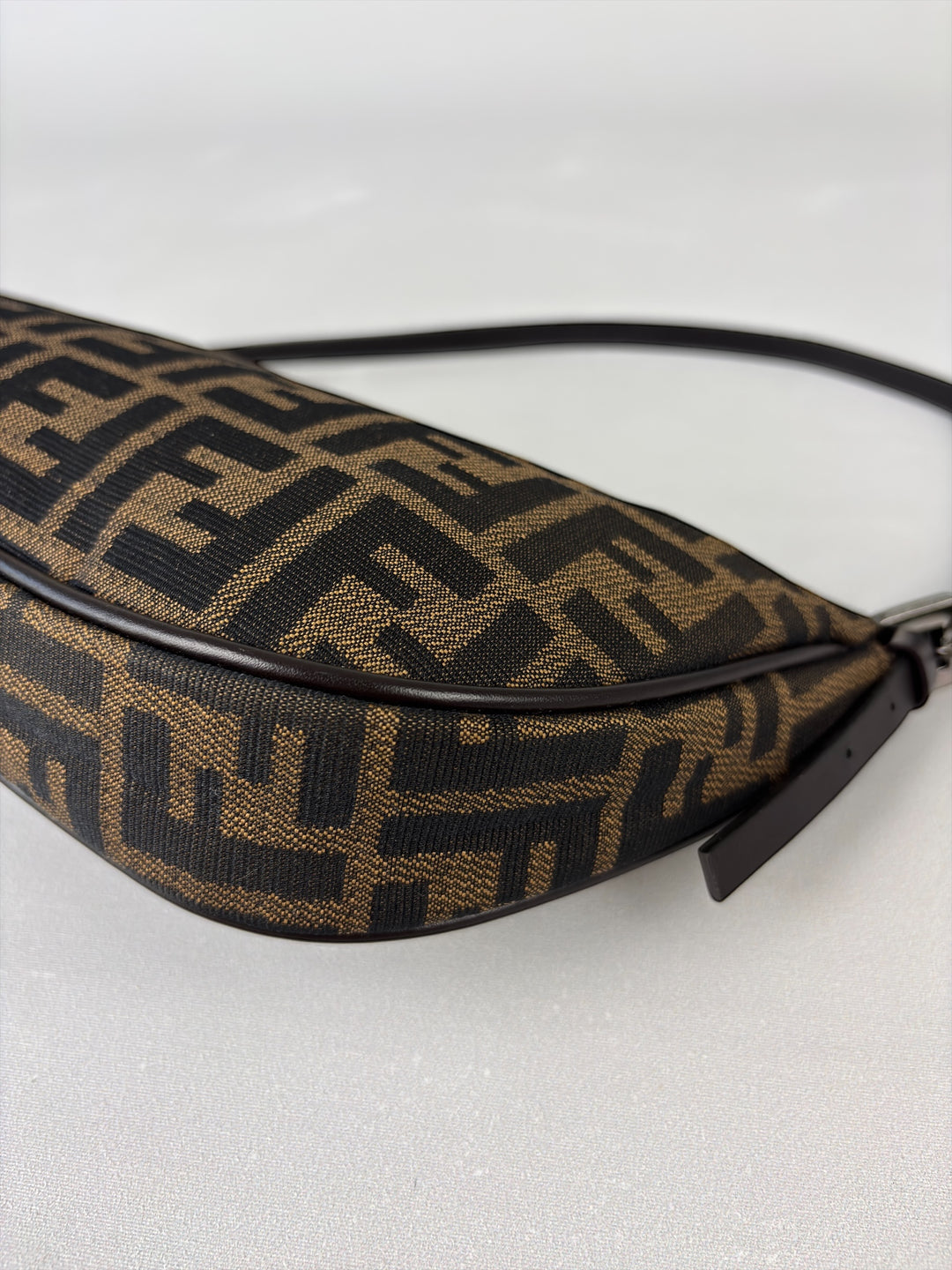 Fendi Zucca Canvas Half Moon Shoulder Bag