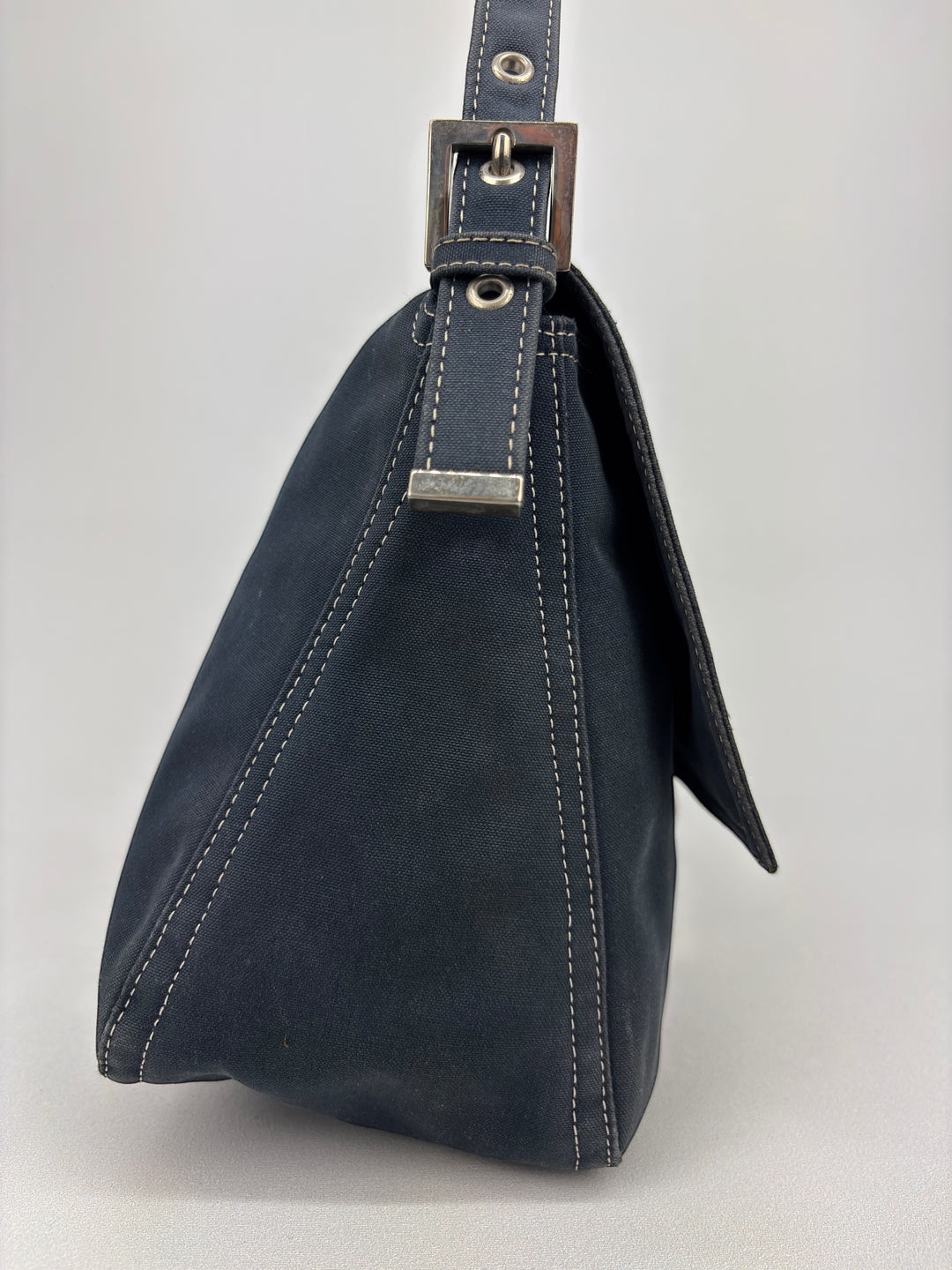 Fendi Mamma Baguette  Denim Shoulder-Bag