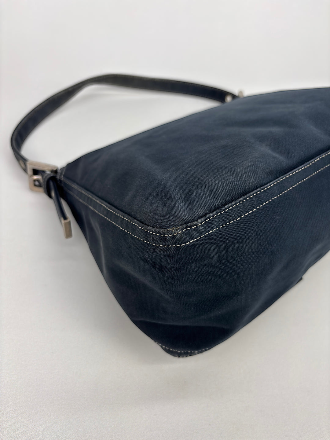 Fendi Mamma Baguette  Denim Shoulder-Bag