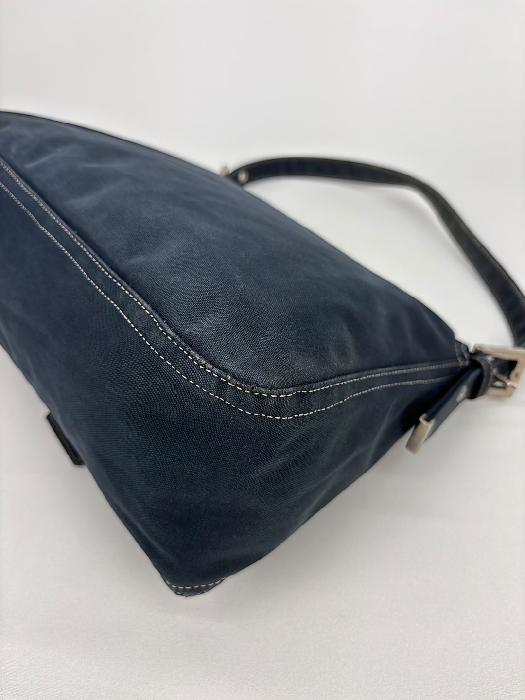 Fendi Mamma Baguette  Denim Shoulder-Bag
