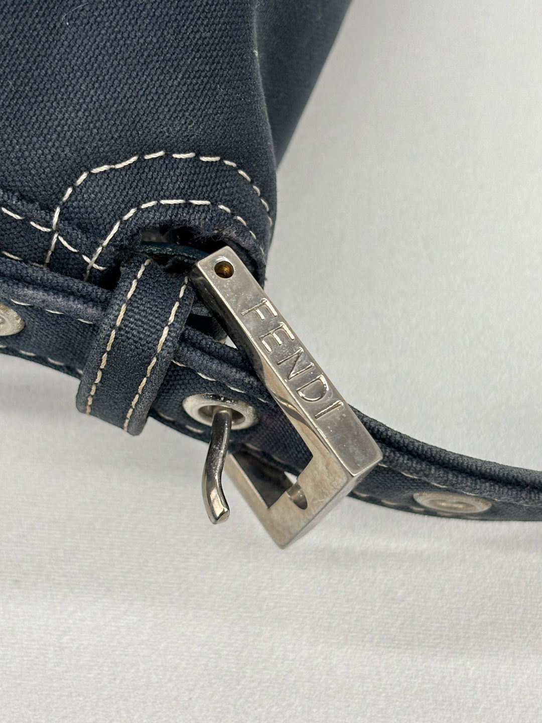 Fendi Mamma Baguette  Denim Shoulder-Bag