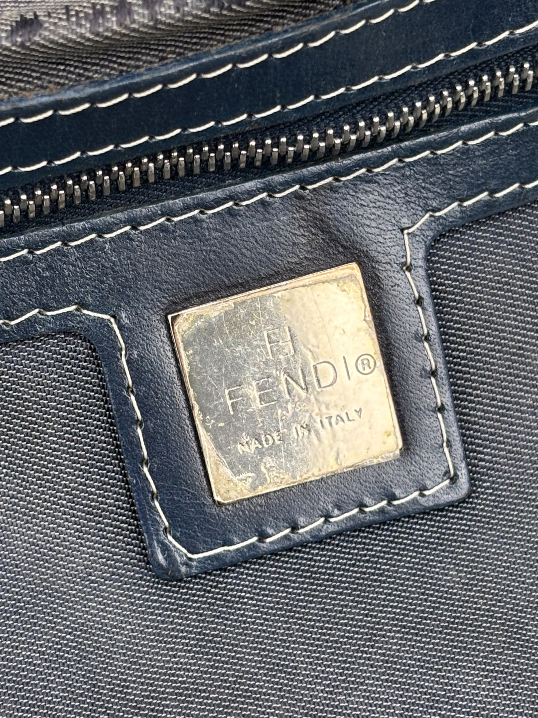 Fendi Mamma Baguette  Denim Shoulder-Bag