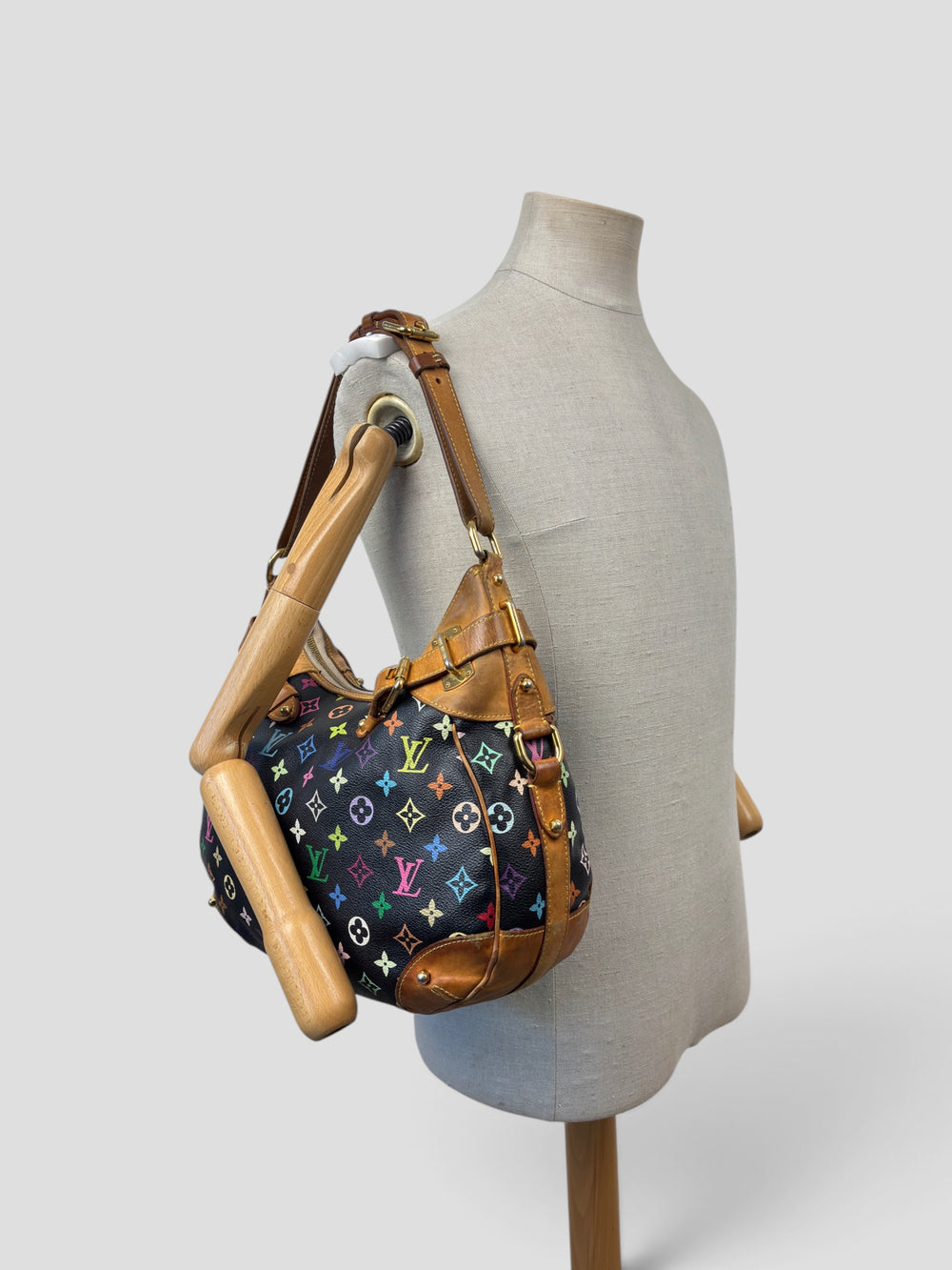 Louis Vuitton Greta Multicolor Black Murakami Hobo Shoulder Bag