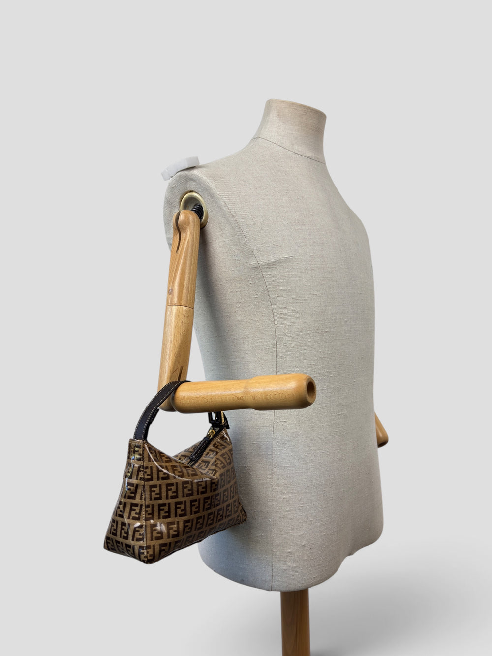 Fendi Zucca Coated Canvas Mini Hobo Shoulder Bag
