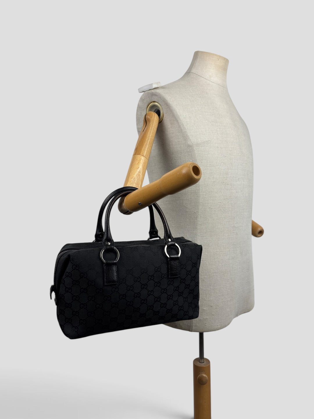 Gucci GG Black Canvas Mini Boston-Handbag