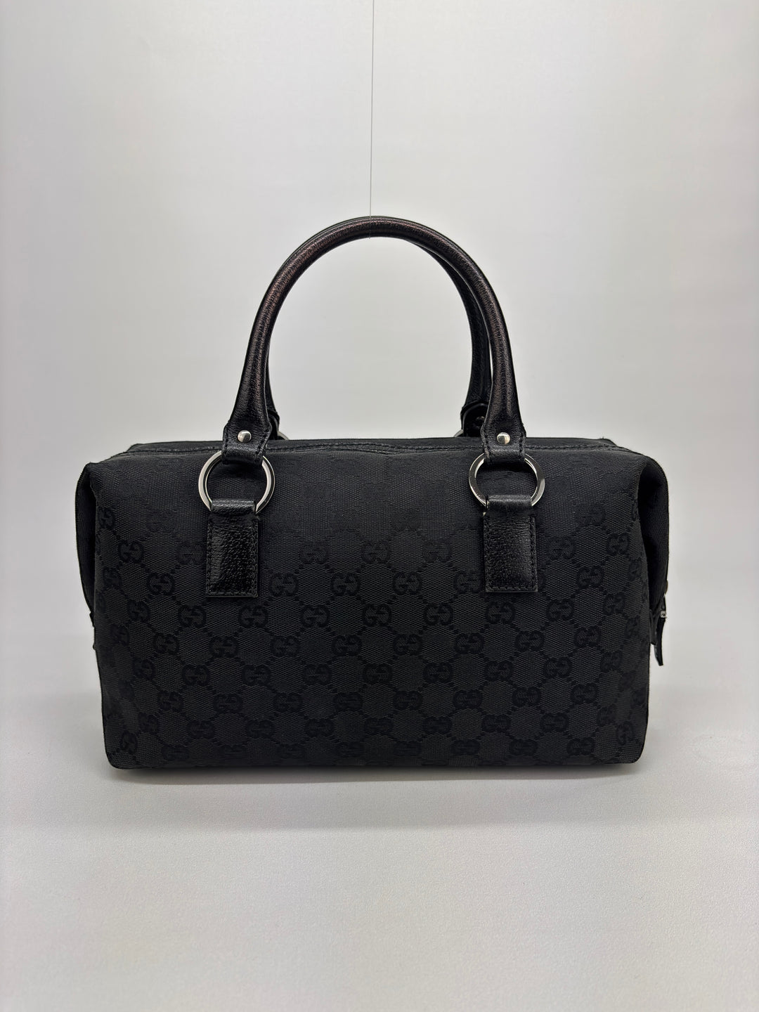 Gucci GG Black Canvas Mini Boston-Handbag
