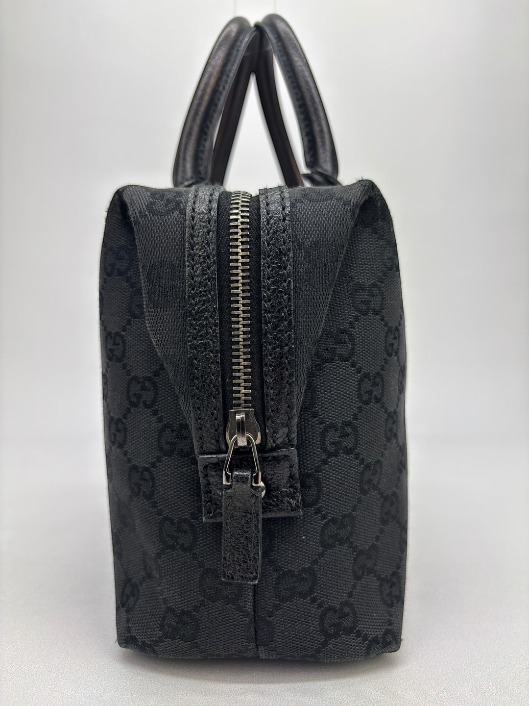 Gucci GG Black Canvas Mini Boston-Handbag