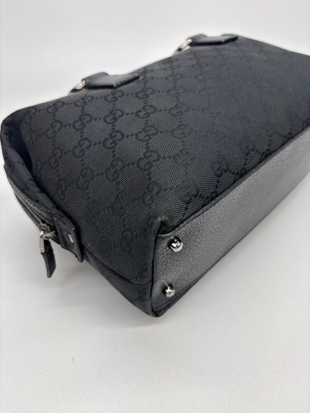 Gucci GG Black Canvas Mini Boston-Handbag