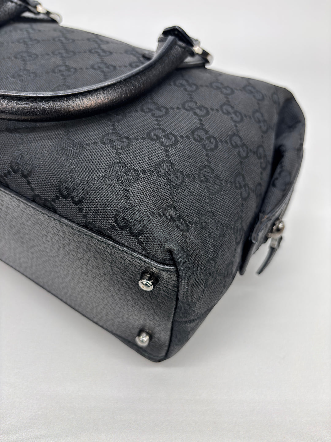 Gucci GG Black Canvas Mini Boston-Handbag