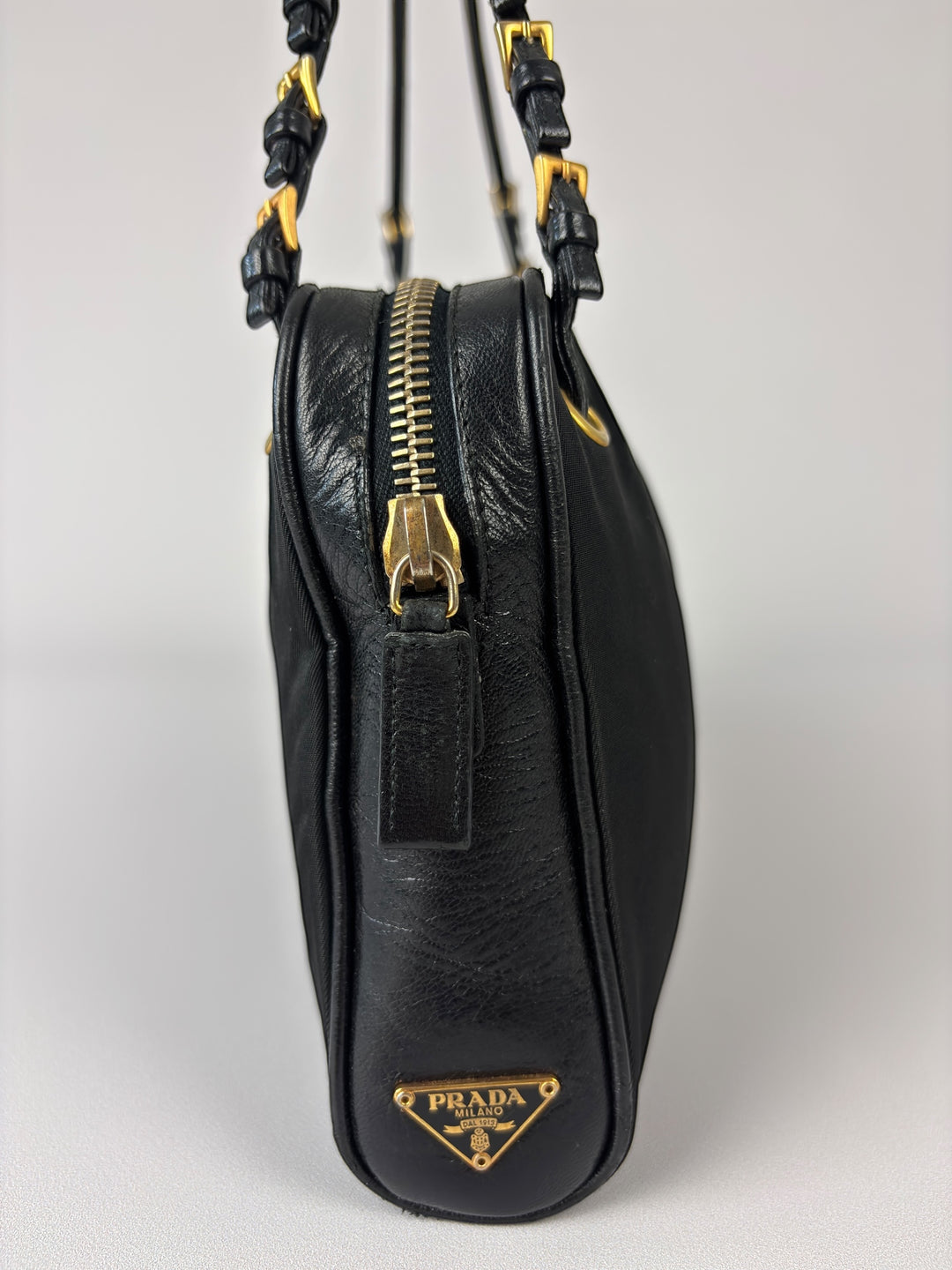 Prada Tessuto Nylon Double Strap Shoulder Bag