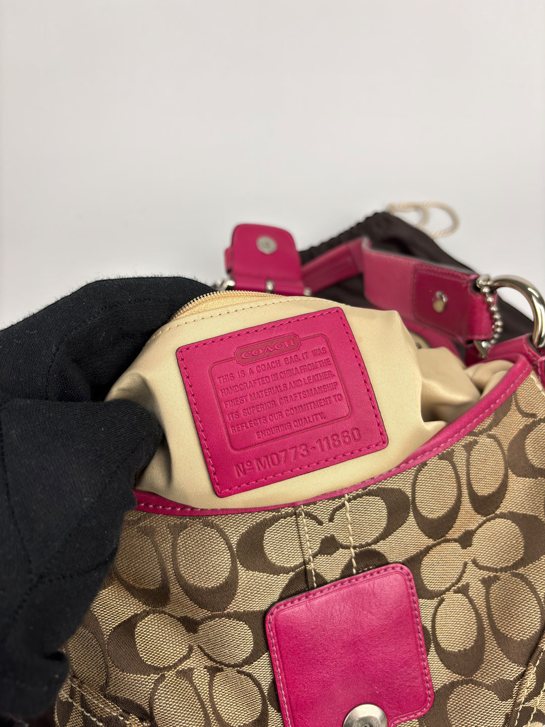 Coach Signature Stripe Buckle Flap Shoulder-Bag