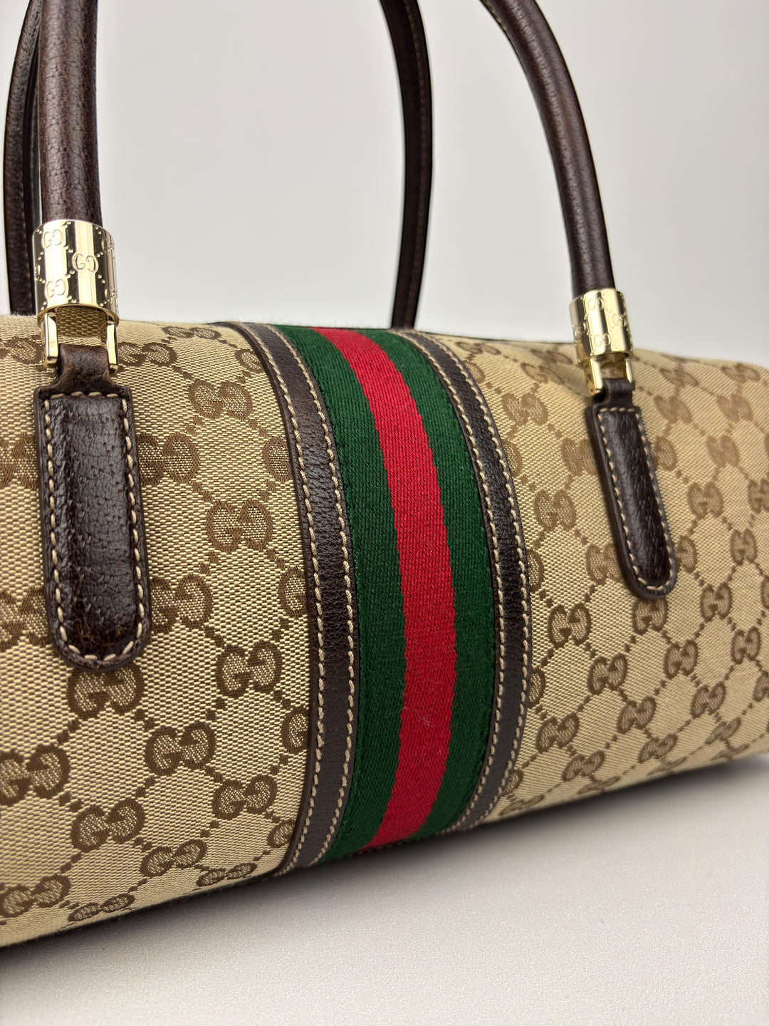 Gucci GG Canvas Web Boston Shoulder-Bag