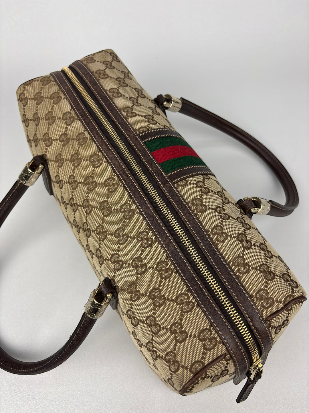 Gucci GG Canvas Web Boston Shoulder-Bag