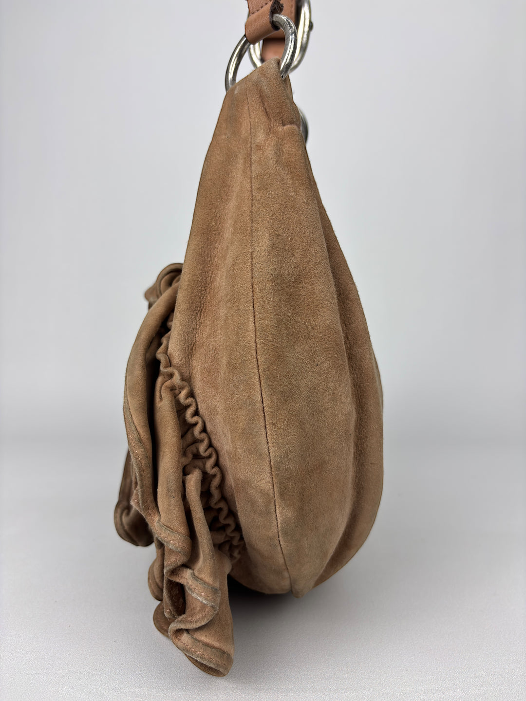 Yves Saint Laurent Ruffle Suede Shoulder-Bag