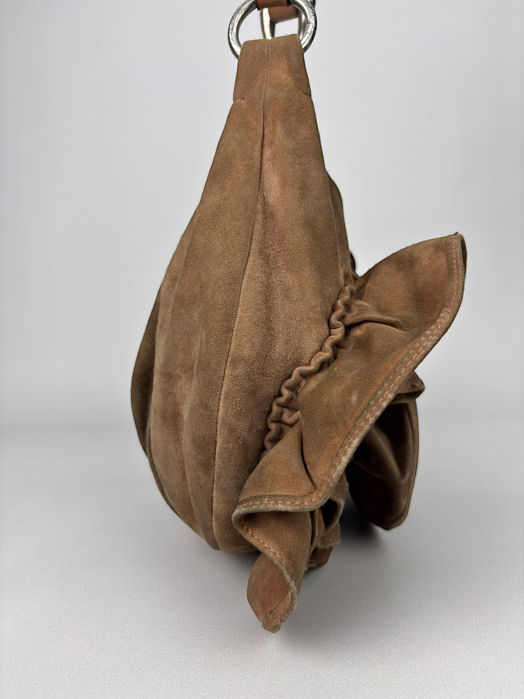 Yves Saint Laurent Ruffle Suede Shoulder-Bag
