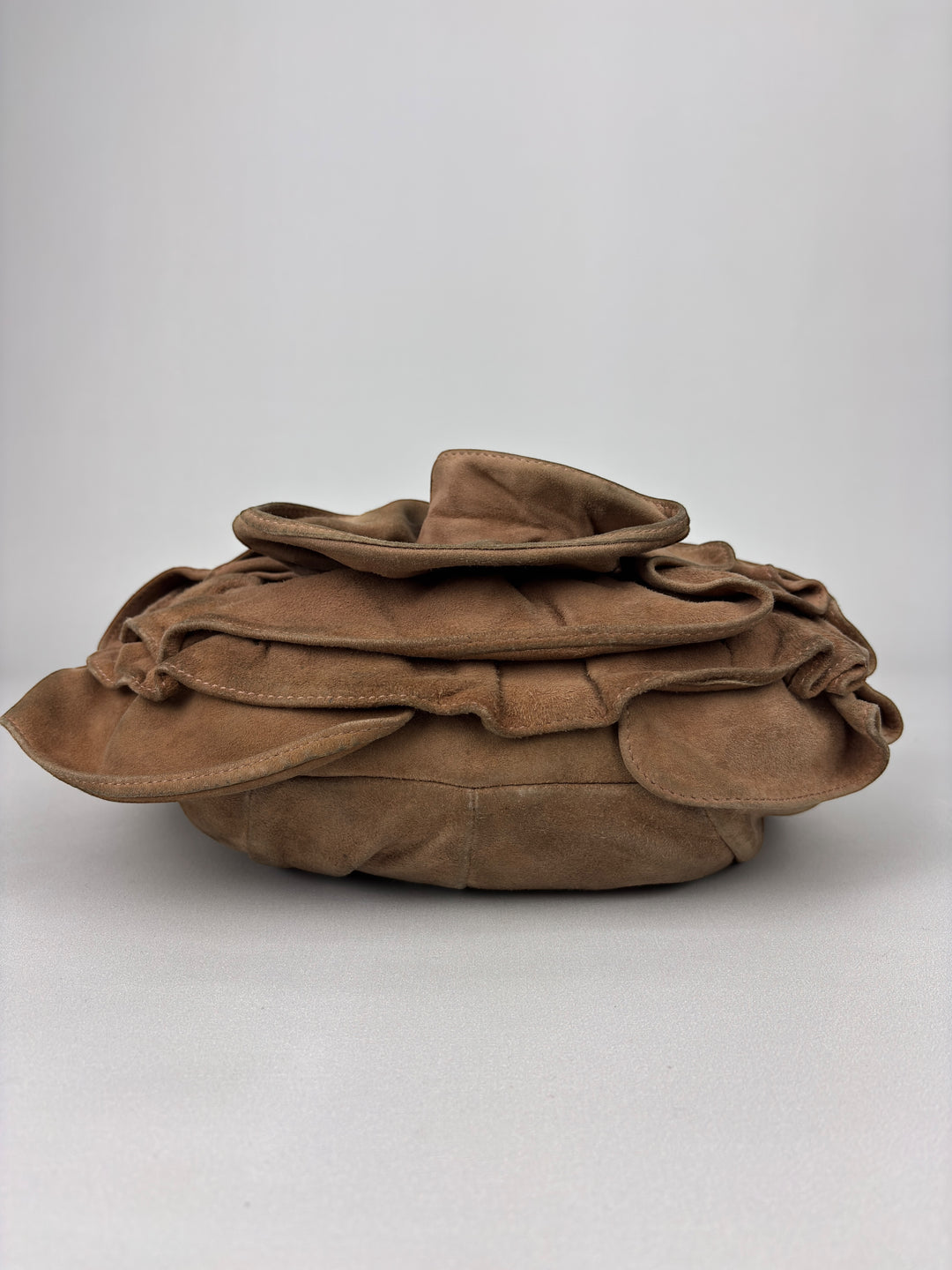 Yves Saint Laurent Ruffle Suede Shoulder-Bag