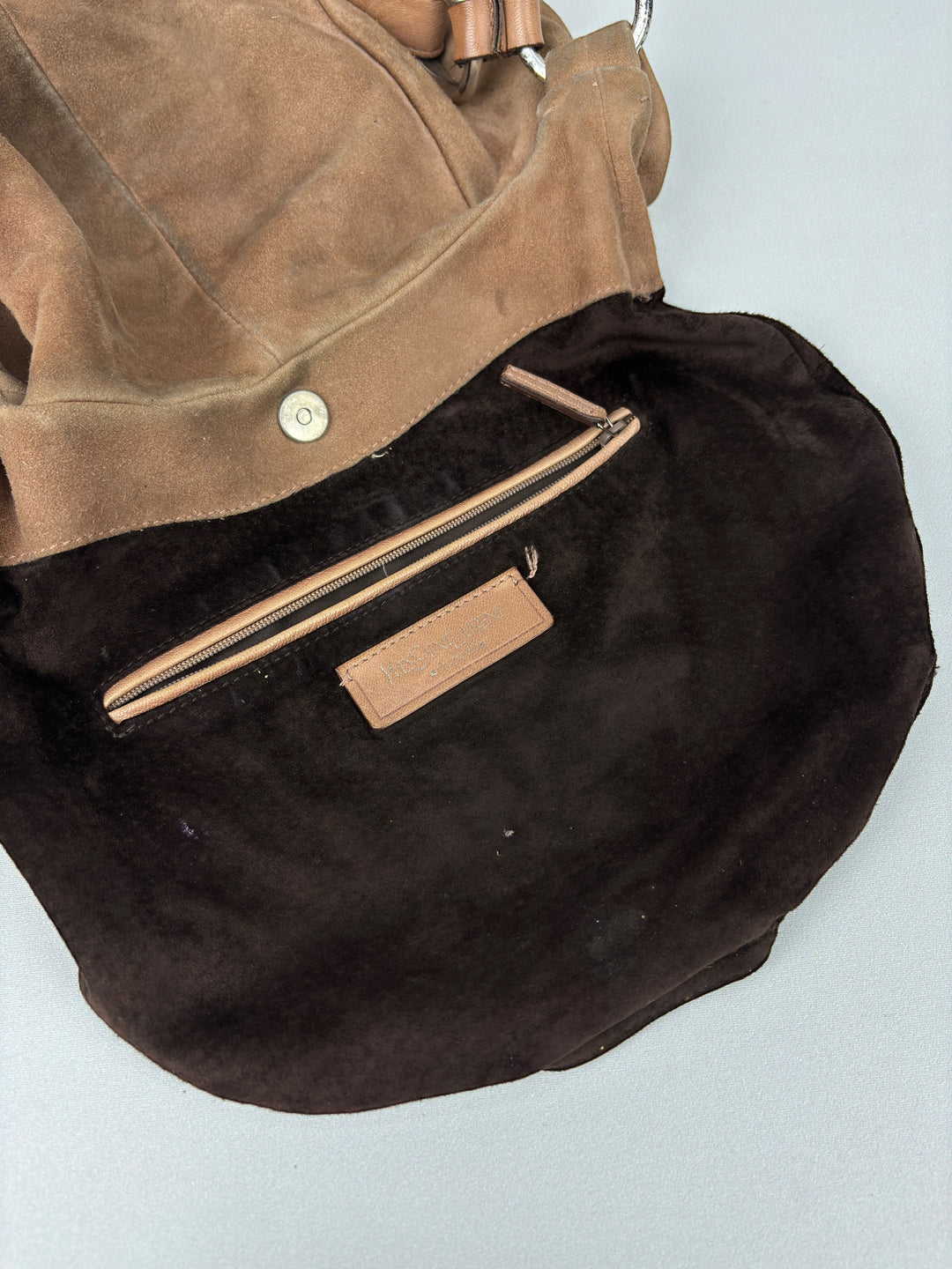 Yves Saint Laurent Ruffle Suede Shoulder-Bag