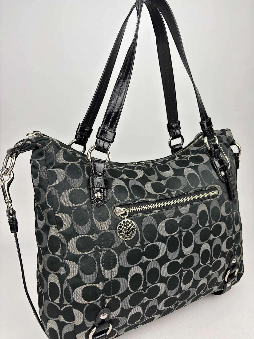 Coach Signature Stripe Convertible Tote / Shoulder / Crossbody-Bag