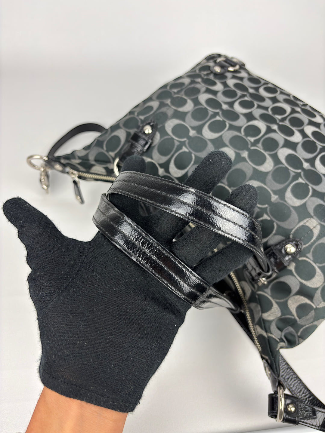Coach Signature Stripe Convertible Tote / Shoulder / Crossbody-Bag