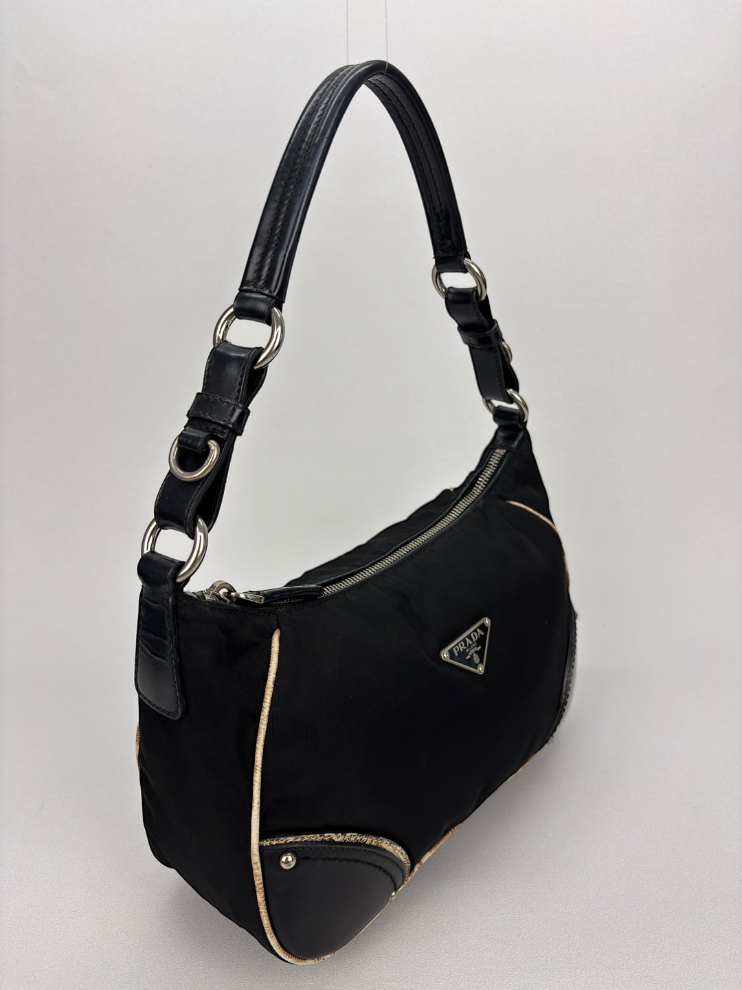 Prada Nylon Snake Optic Hobo Shoulder-Bag