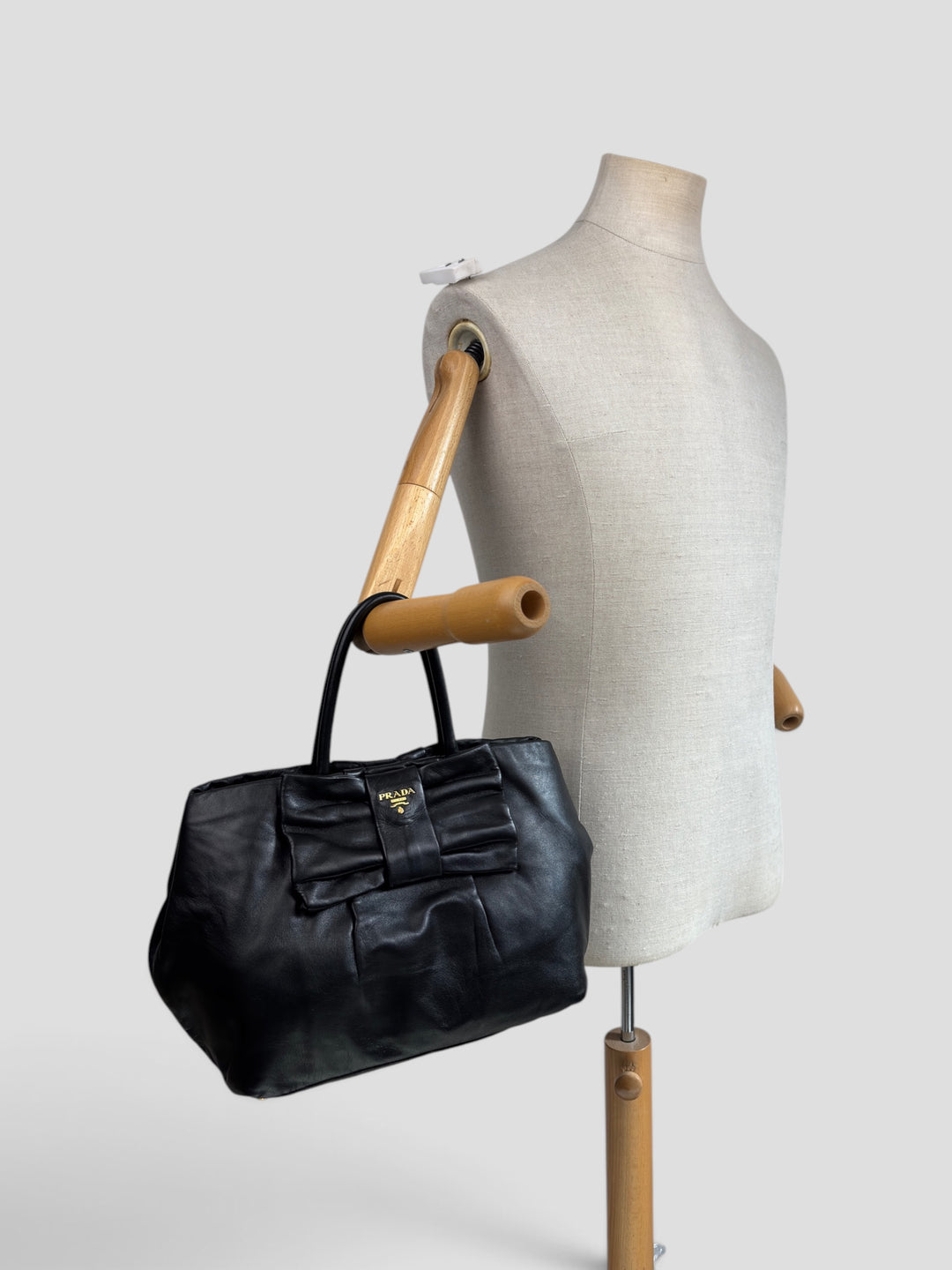 Prada Vitello Leather Bow Ribbon Tote / Handbag