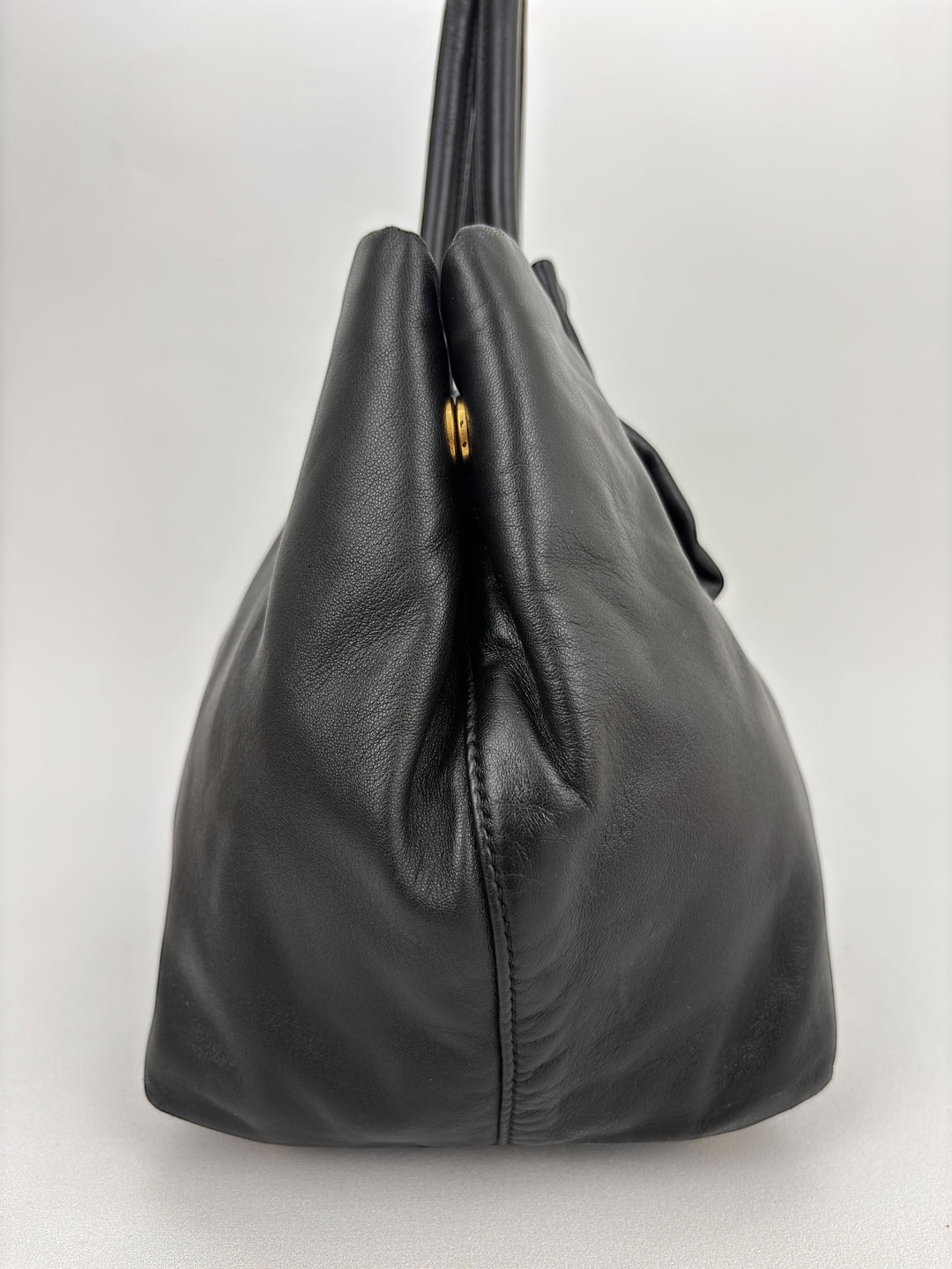Prada Vitello Leather Bow Ribbon Tote / Handbag