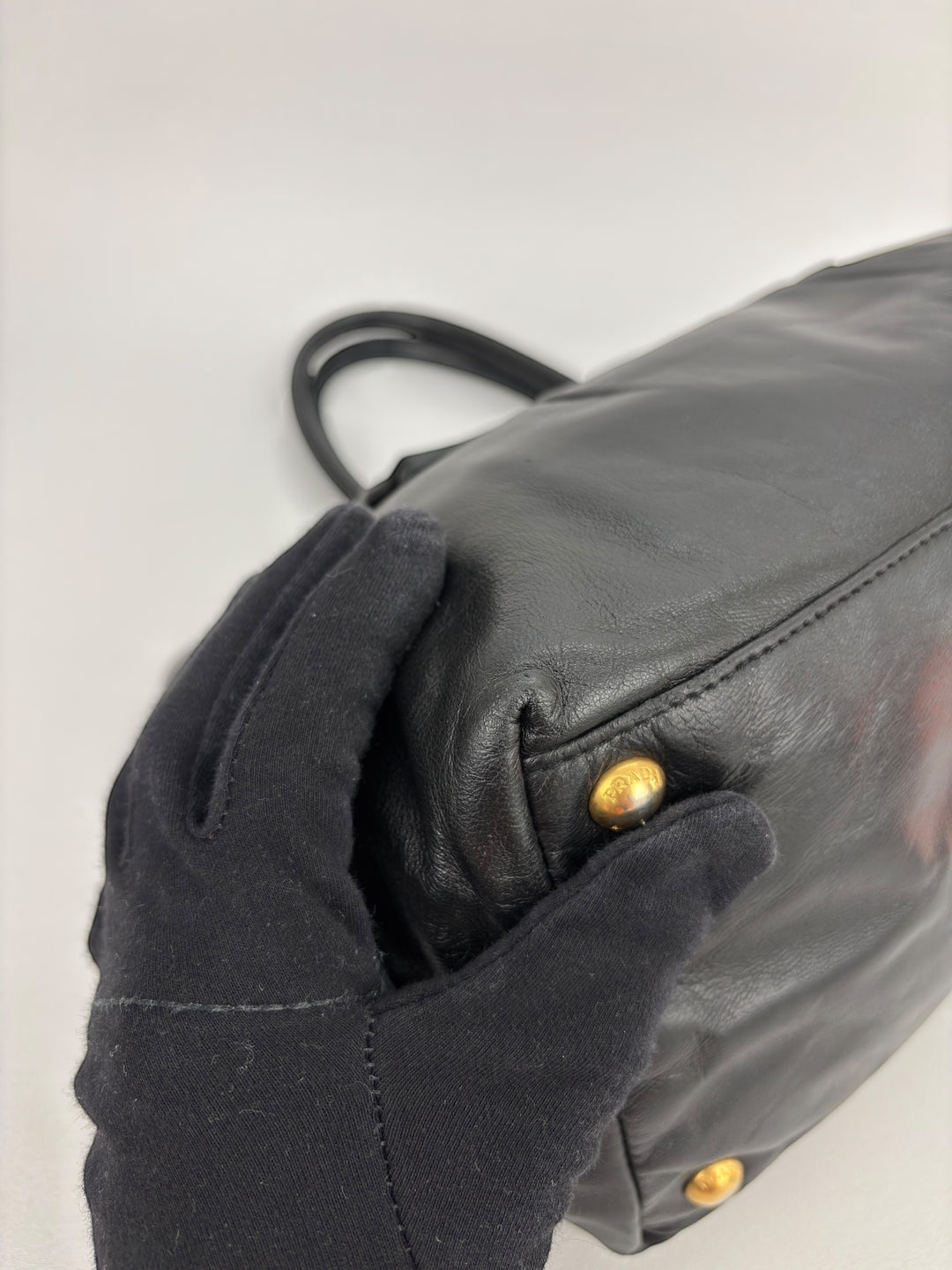 Prada Vitello Leather Bow Ribbon Tote / Handbag
