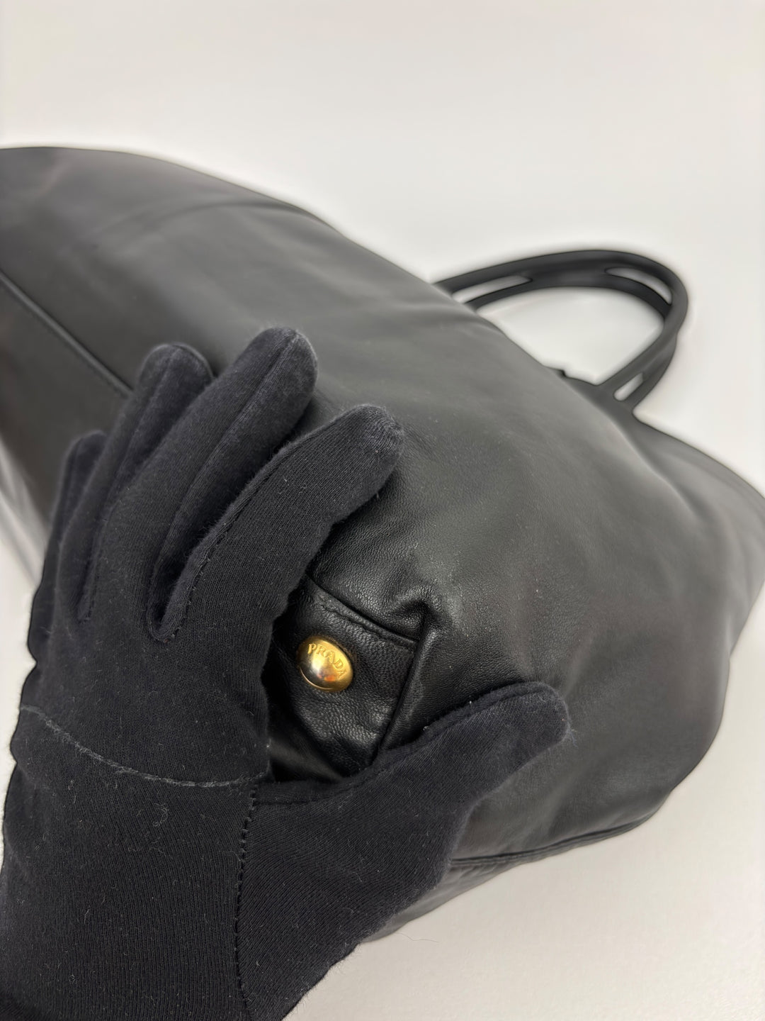 Prada Vitello Leather Bow Ribbon Tote / Handbag