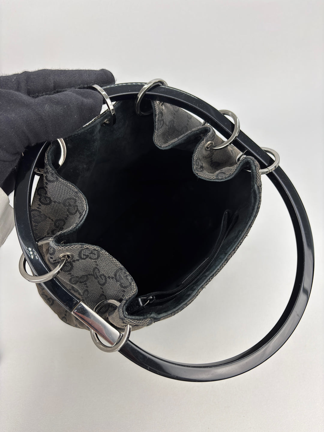 Gucci by Tom Ford GG Canvas Acrylic Ring Bucket Bag