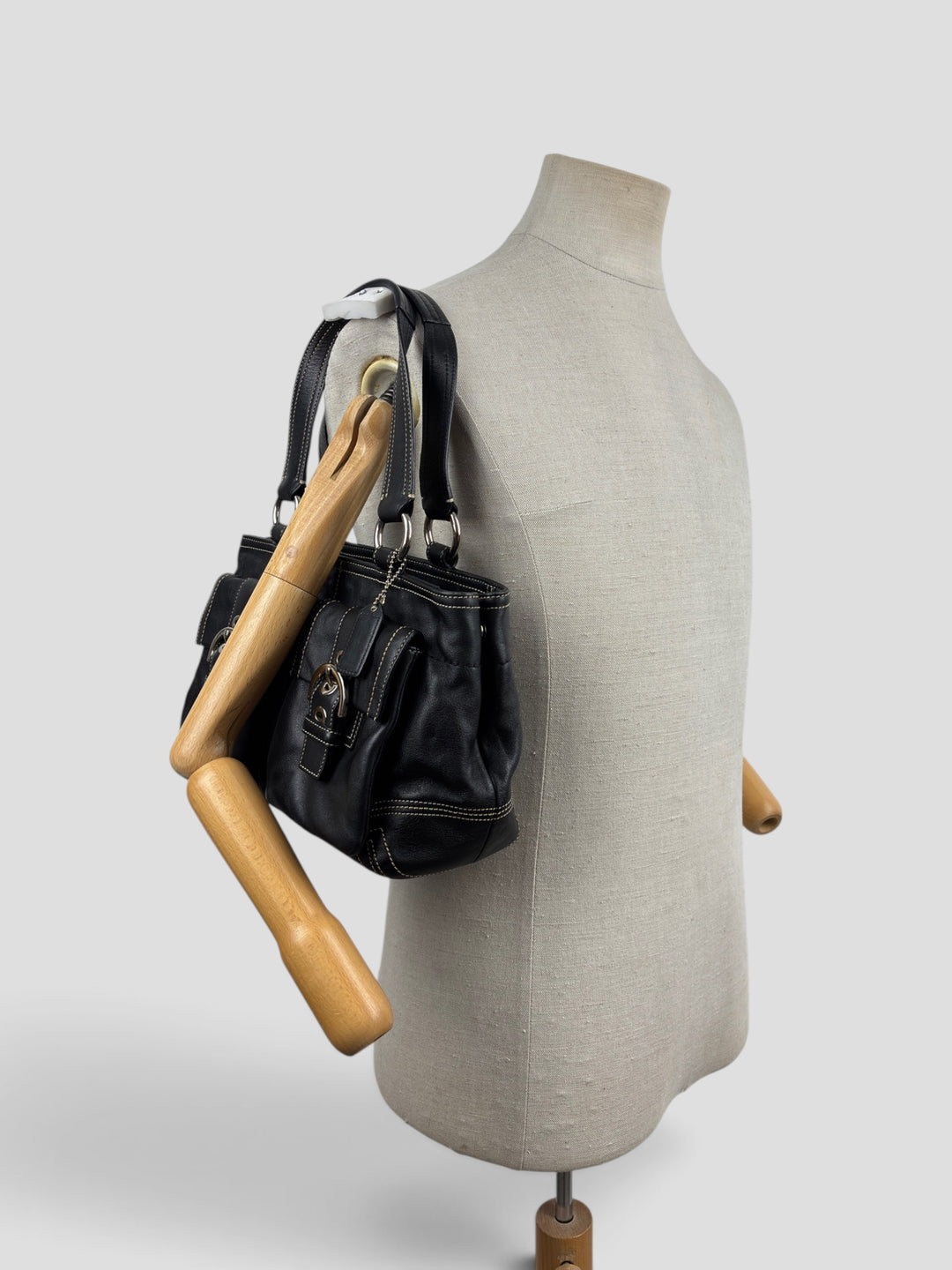 Coach Soho Leather Buckle Multi Pocket Tote Shoulder-Bag