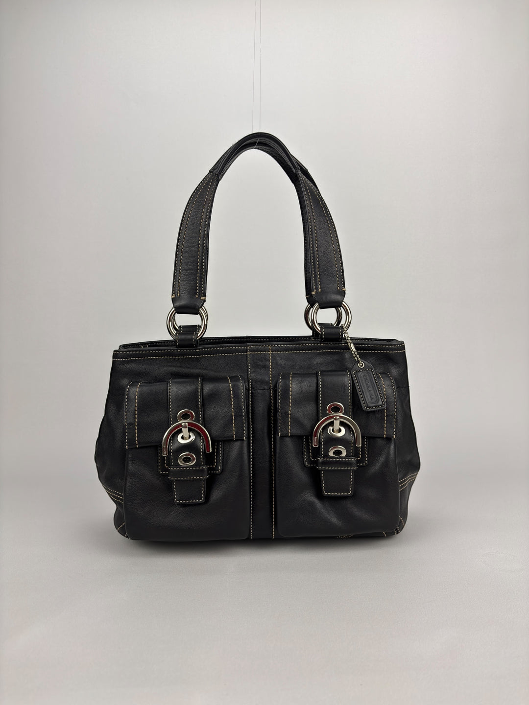 Coach Soho Leather Buckle Multi Pocket Tote Shoulder-Bag