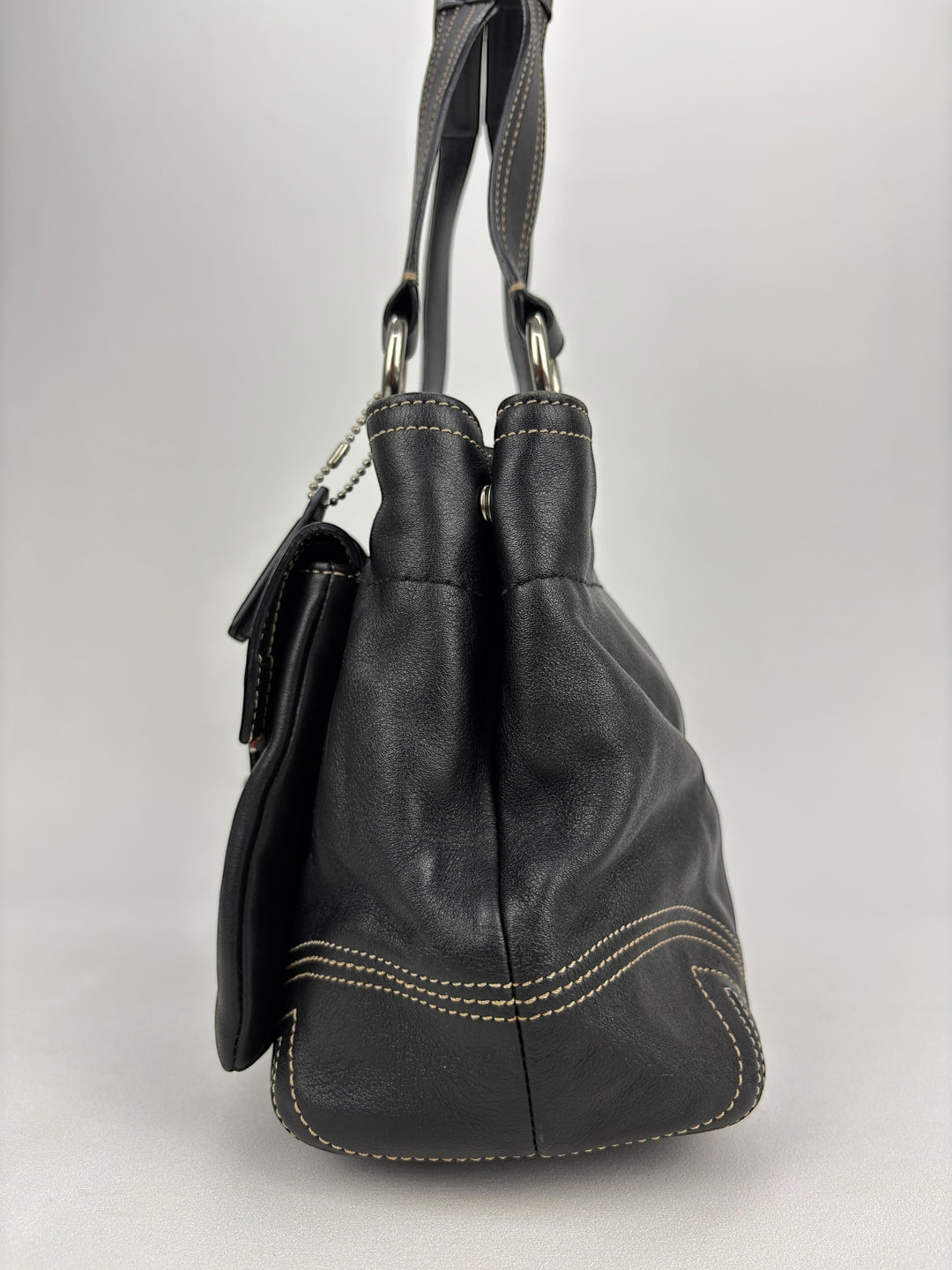 Coach Soho Leather Buckle Multi Pocket Tote Shoulder-Bag