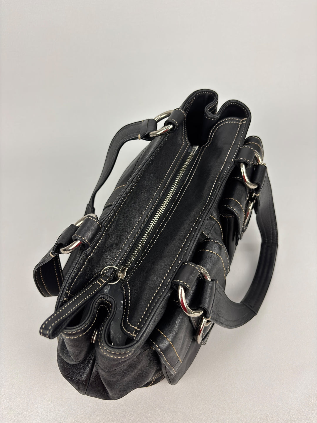 Coach Soho Leather Buckle Multi Pocket Tote Shoulder-Bag