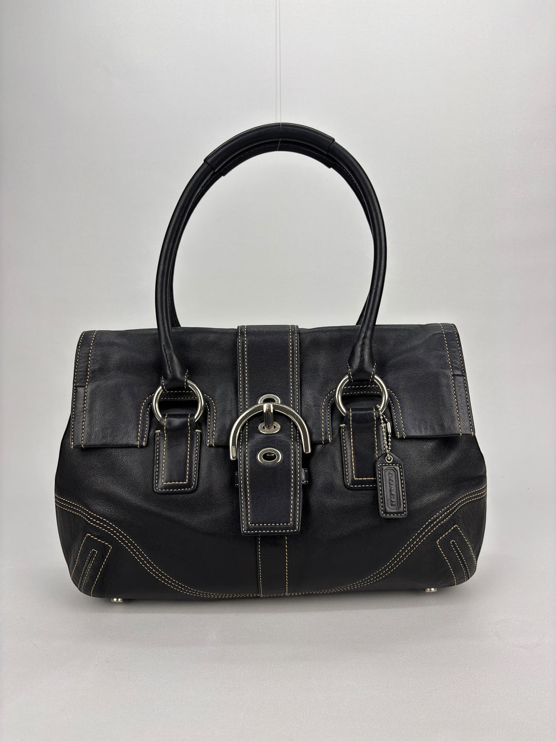Coach Soho Buckle Flap Satchel Baguette Large Shoulder-Bag