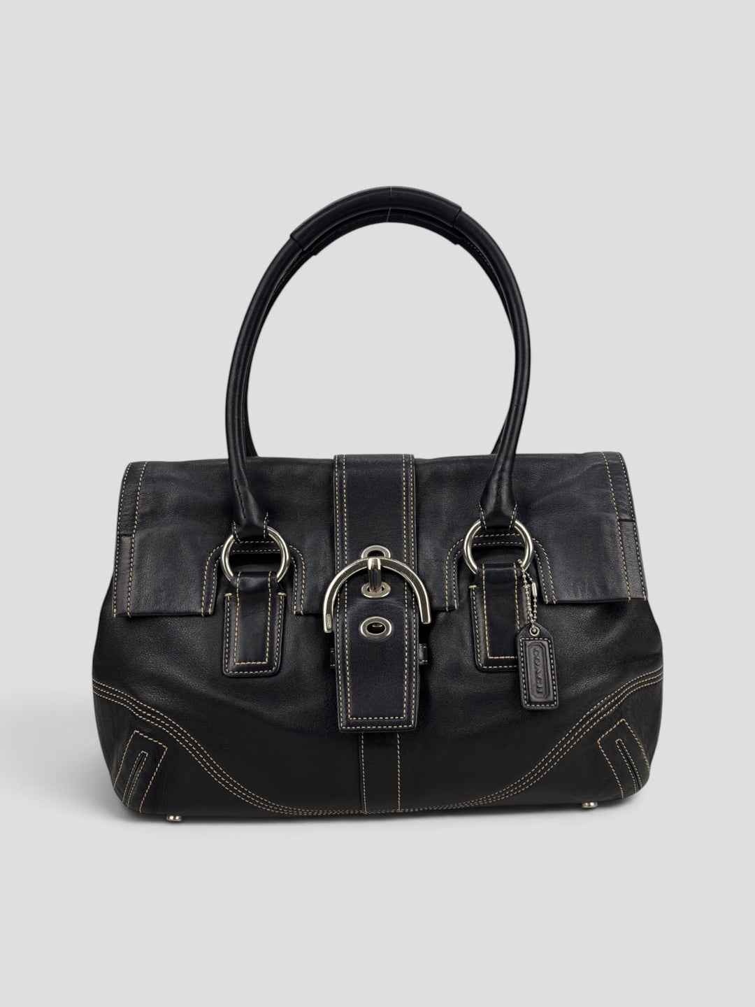 Coach Soho Buckle Flap Satchel Baguette Large Shoulder-Bag