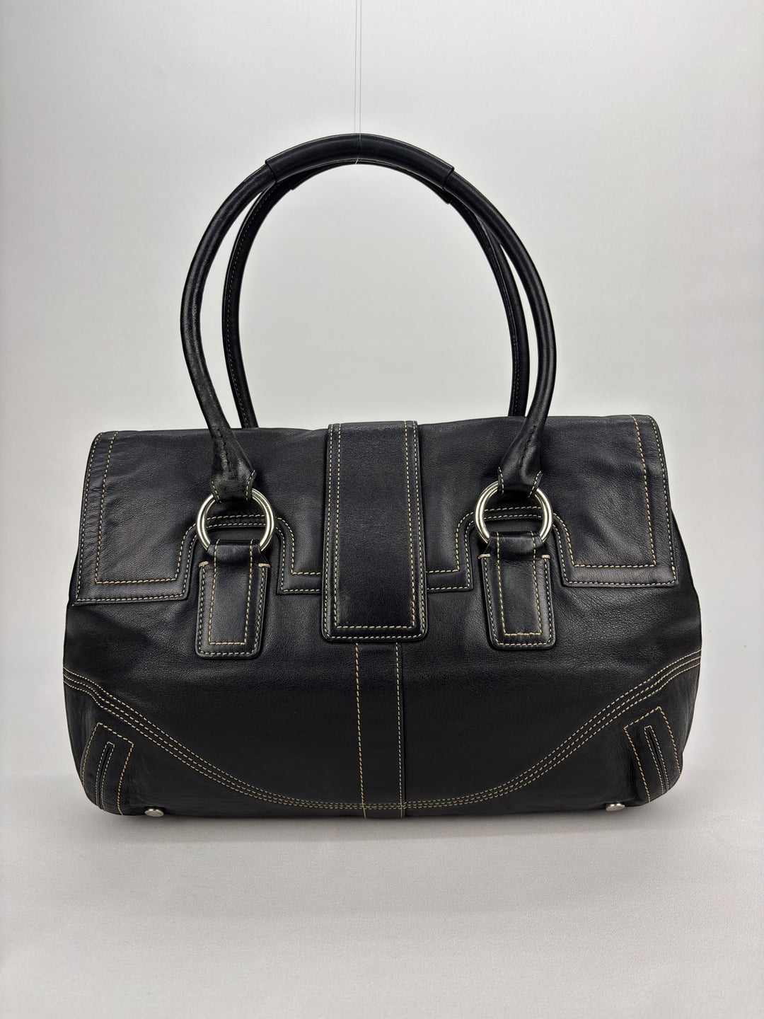 Coach Soho Buckle Flap Satchel Baguette Large Shoulder-Bag