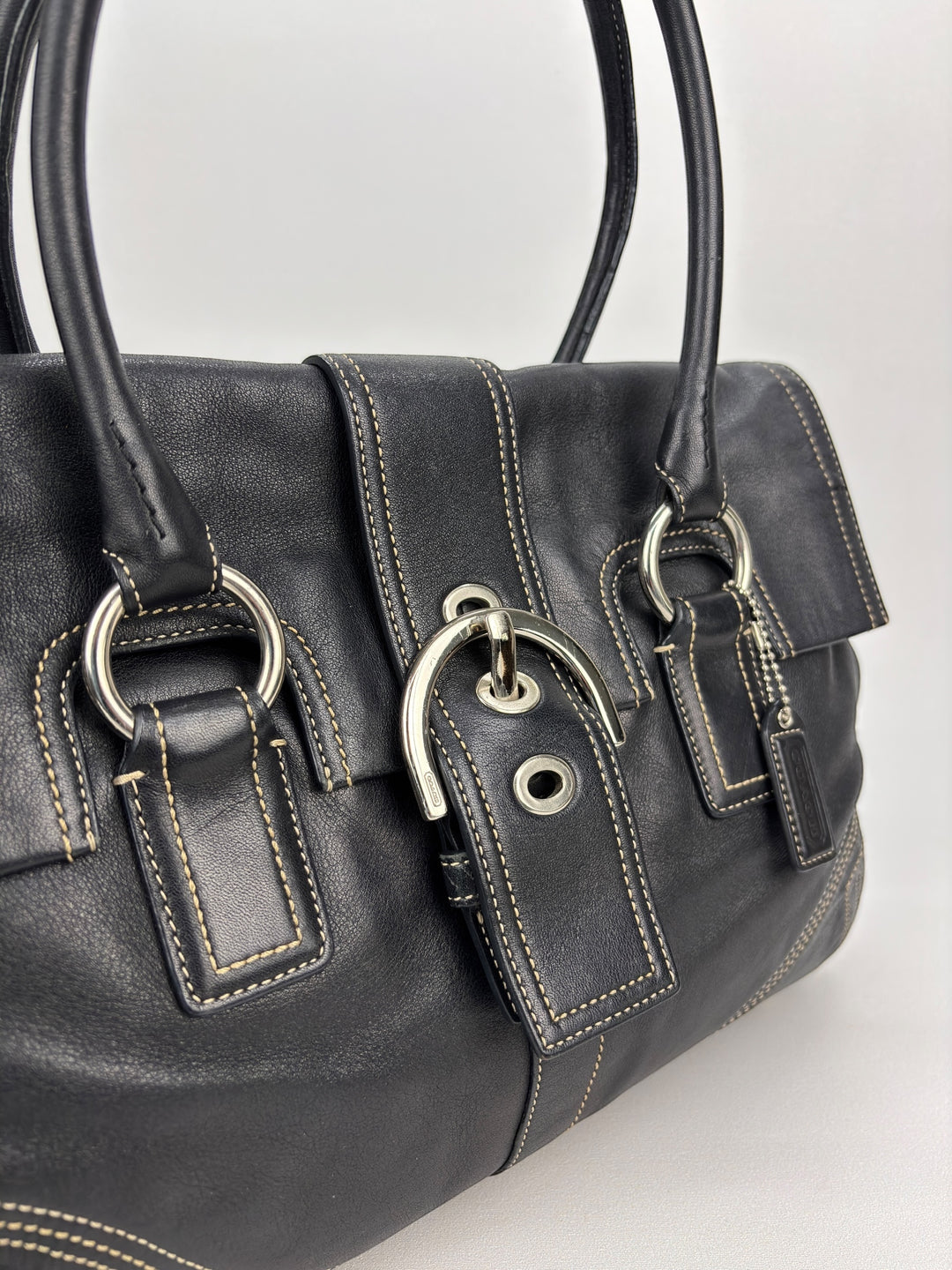 Coach Soho Buckle Flap Satchel Baguette Large Shoulder-Bag