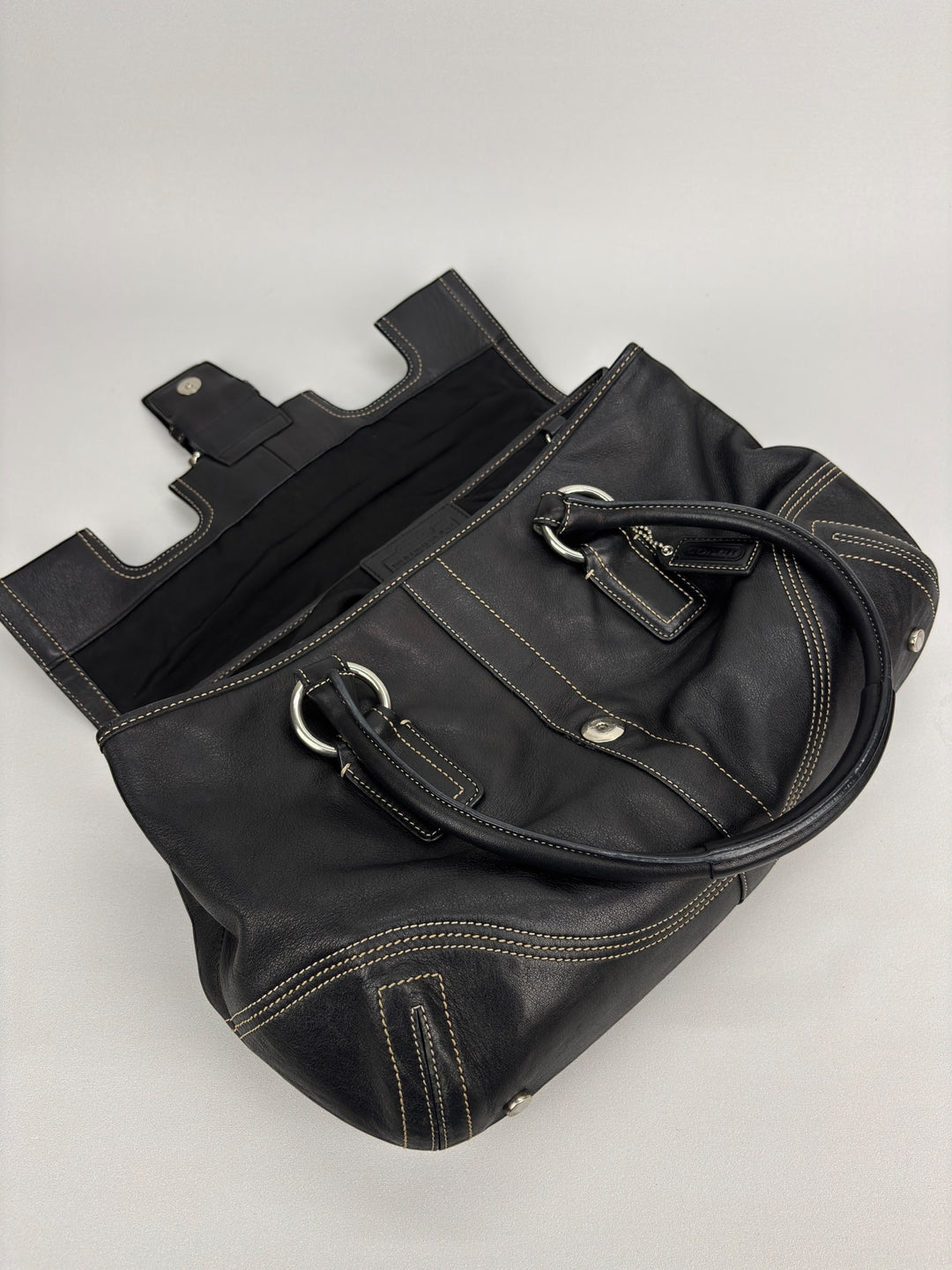 Coach Soho Buckle Flap Satchel Baguette Large Shoulder-Bag