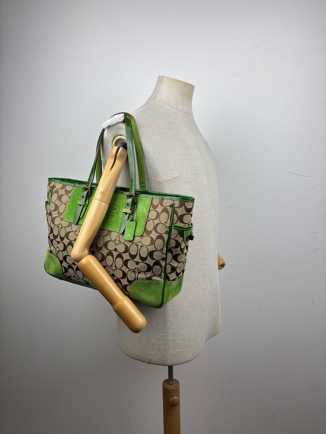 Coach Signature Stripe Wildleather-Tote / Shoulder-Bag