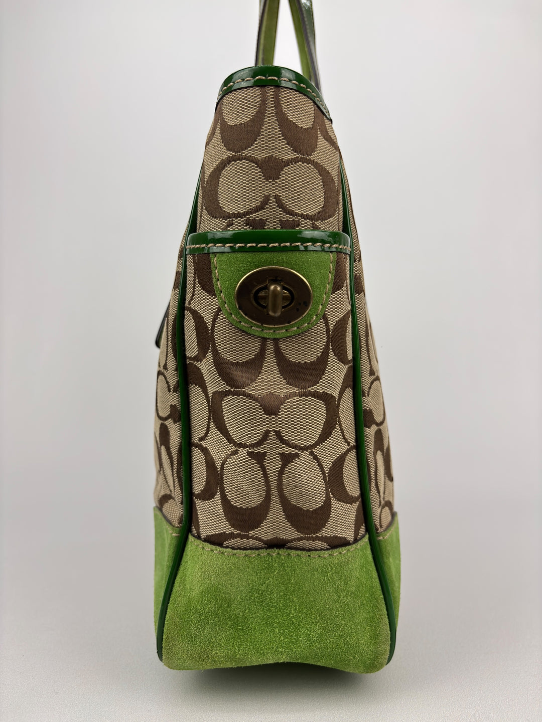 Coach Signature Stripe Wildleather-Tote / Shoulder-Bag